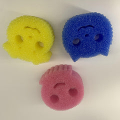3pcs Cartoon Kitchen Cleaning Sponge And Scrubber, Anti-odor Dishwashing Sponge