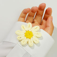 2pcs Yellow Daisy Button Covers No Sewing Required for Formal & Casual Shirts