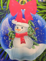 Christmas Snowman Leaves Print Men's Comfy Sports T shirt Graphic Tee