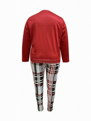 Women's Plus Art Letter Print Top & Printed Pants Two Piece Set