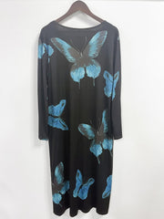 Butterfly Maxi Dress with Pockets