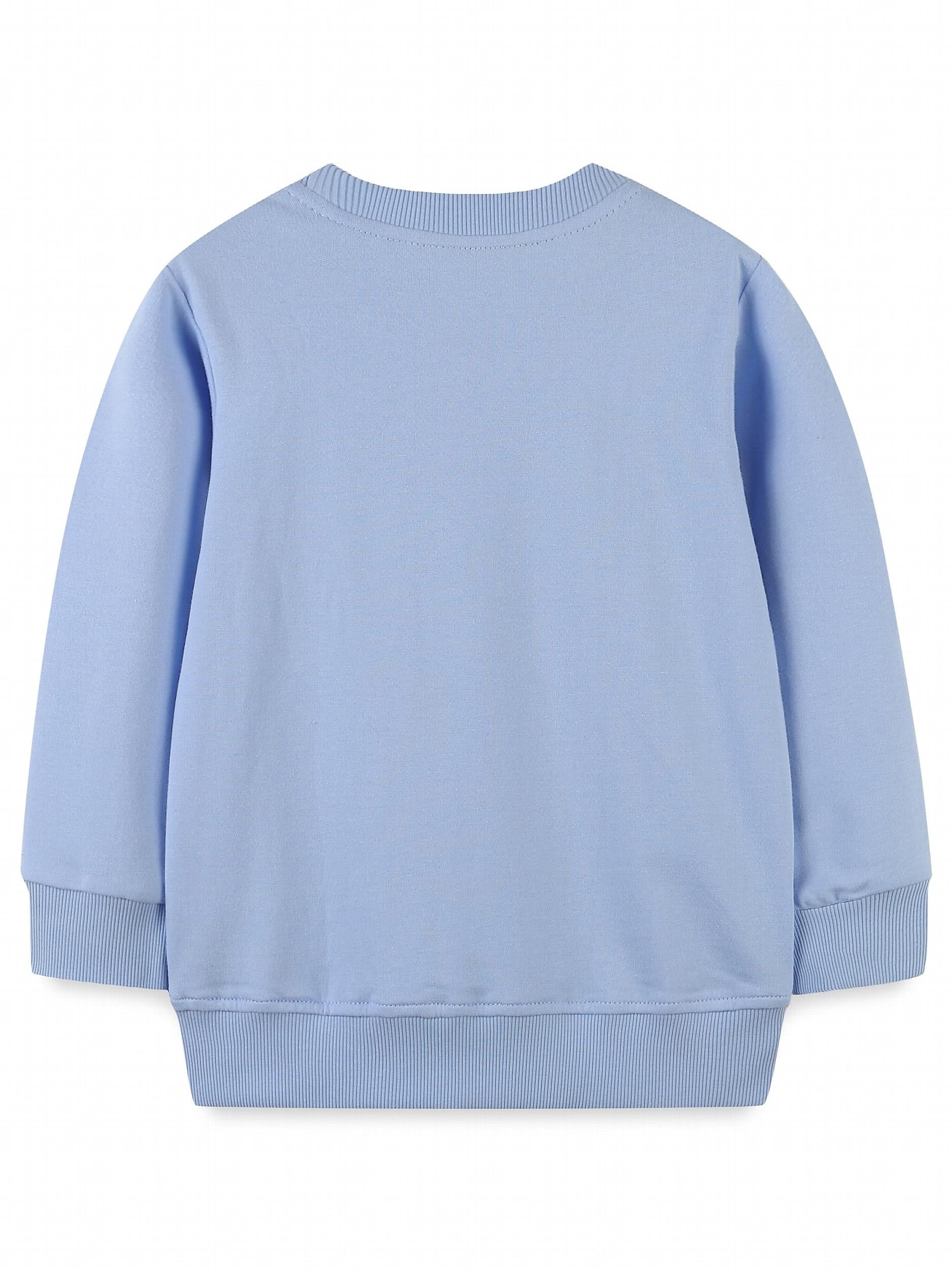 Girls Elephant Embroidery Sweatshirt Long Sleeve Pullover Cotton Tops For Kids