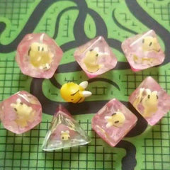 7pcs Polyhedral Dice Set Acrylic Solid Dice Entertainment Props