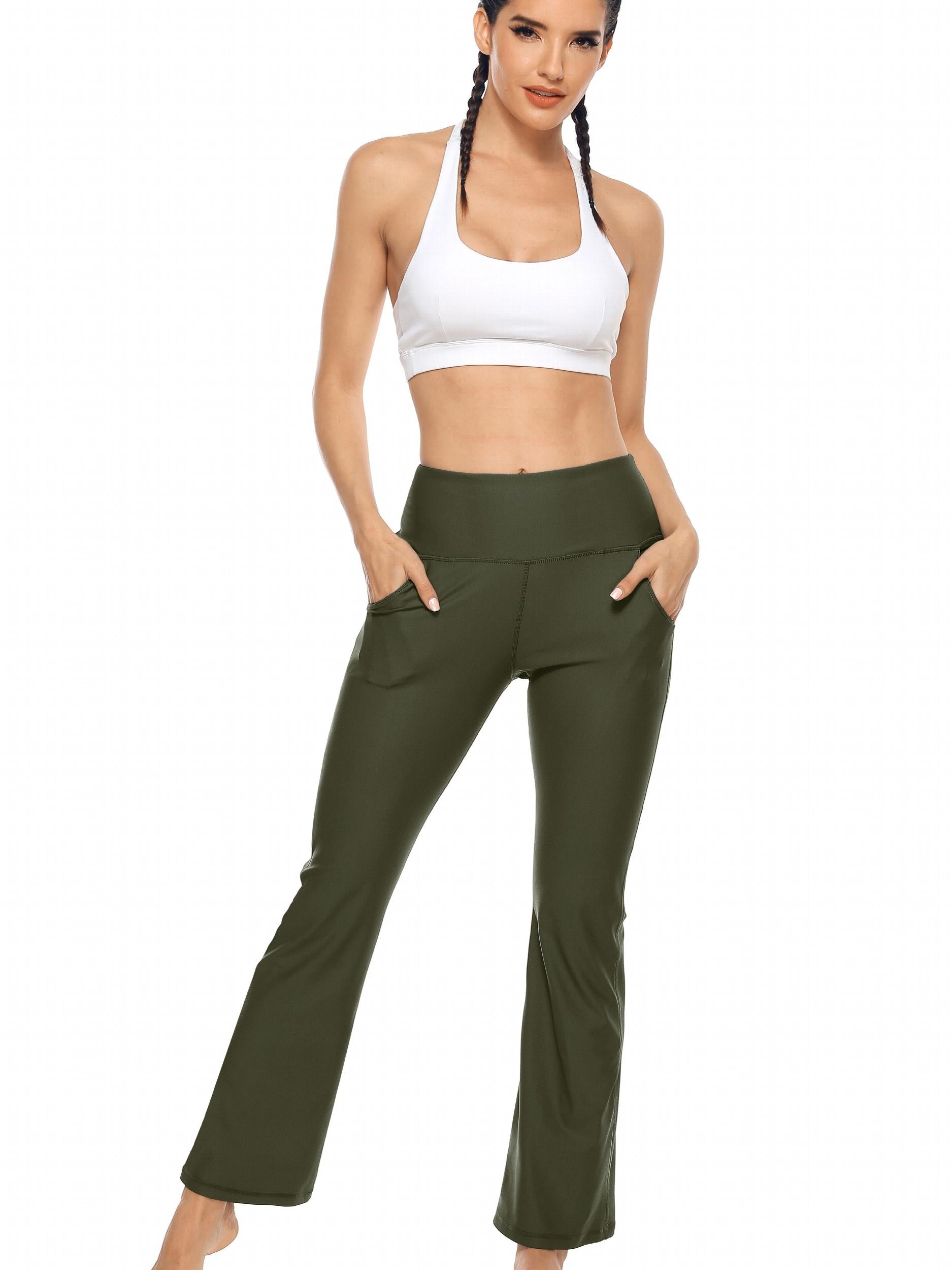 Flare Bootcut Yoga Pants High Waist with Pockets