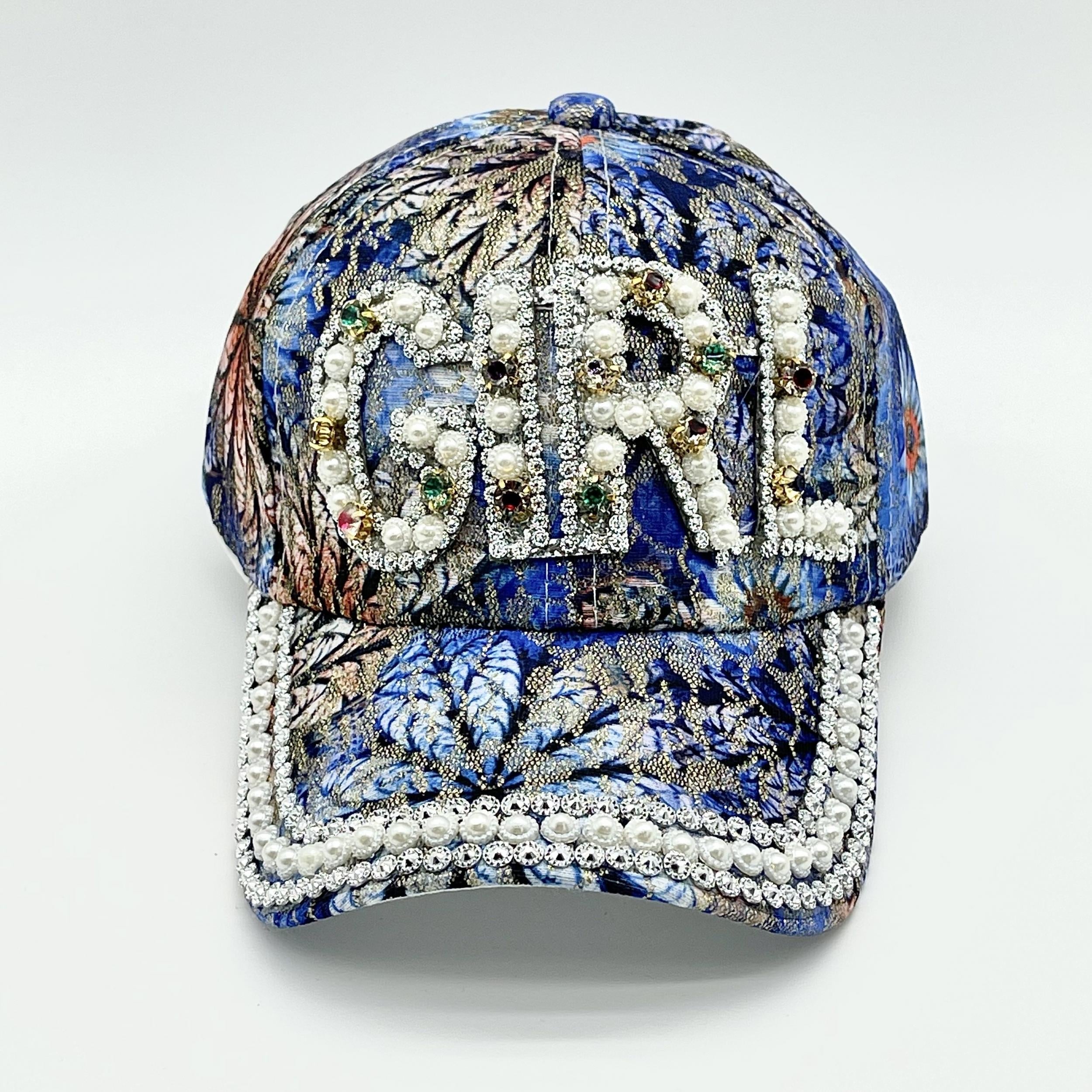 GIRL STAR Baseball Cap Faux Pearl Rhinestone Decor Sun Hat