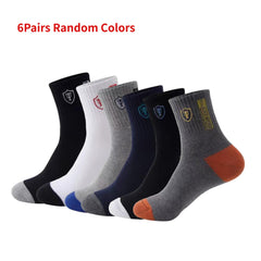 Men's Cotton Crew Socks 6 Pairs Assorted Varieties