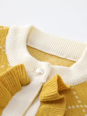 Baby Girls Ruffle Trim Knit Cardigan for Spring