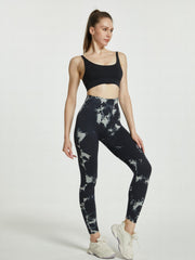 Tie Dye High Waist Yoga Sports Pants Elastic Workout Running Leggings