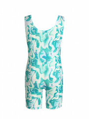 Girls Sleeveless Athletic Jumpsuit Gymnastics Leotards Cycling Training Wear