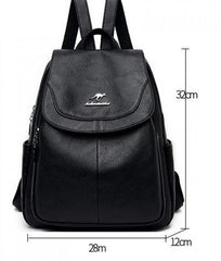 Women Anti-theft Backpack PU Leather School Bags Large Capacity