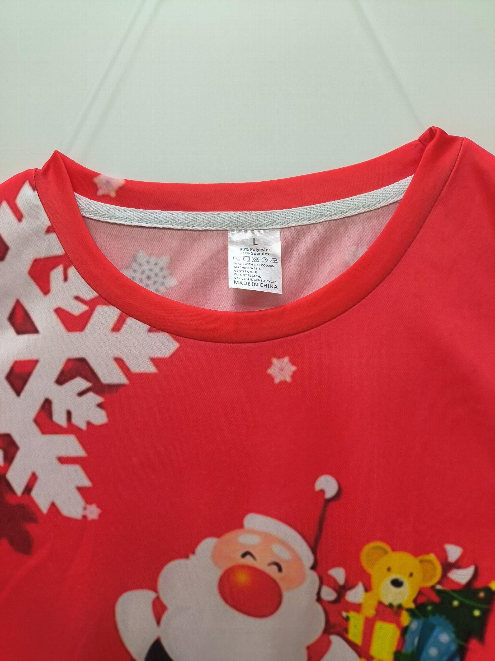 Christmas Santa Claus Snowflake Print Men's Graphic T-shirt