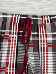 3pc Set: Solid Cardigan, Tank Top & Plaid Leggings