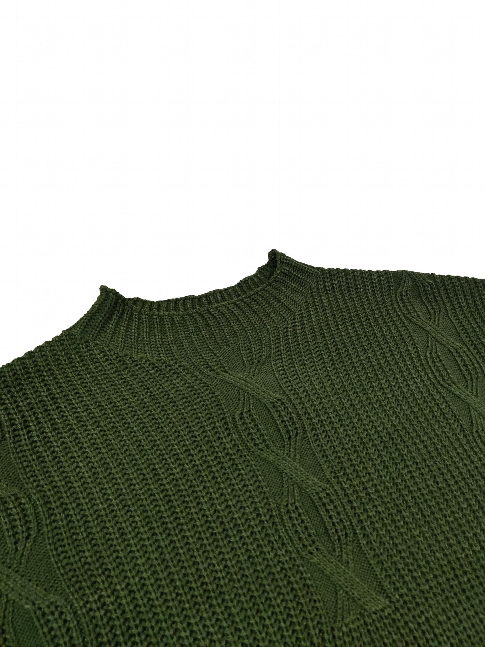 Casual Sweater Women's Plus Solid Jacquard Long Sleeve
