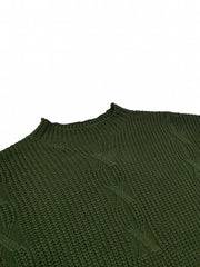 Casual Sweater Women's Plus Solid Jacquard Long Sleeve