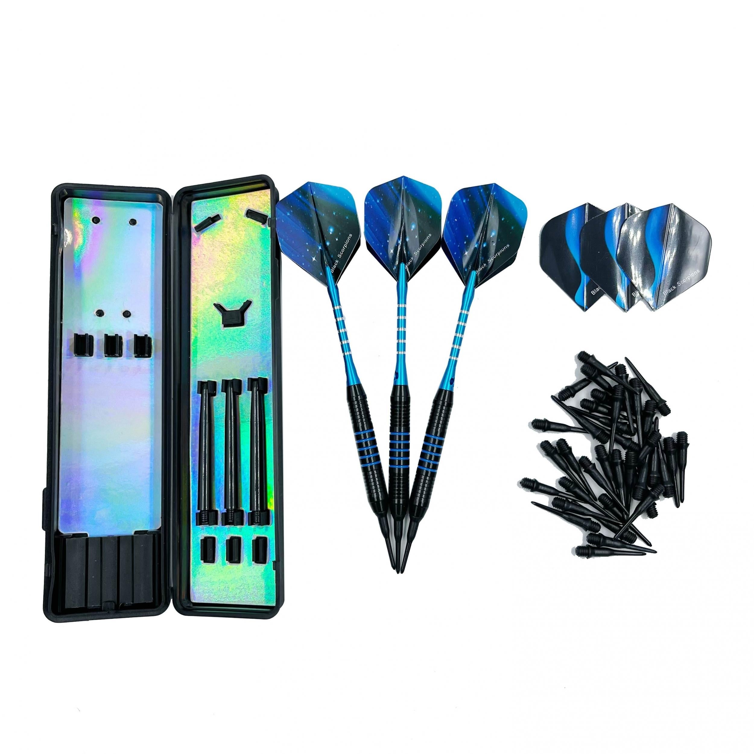 Soft Darts Set 18g Weight with 36 Extra Heads Tails Wings in Storage Box