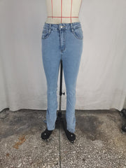 Dark Grey High Waist Straight Jeans Loose Fit High Rise Denim Pant