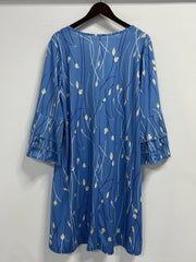 Women's Plus Floral Print Layered Bell Sleeve V Neck Mini Dress