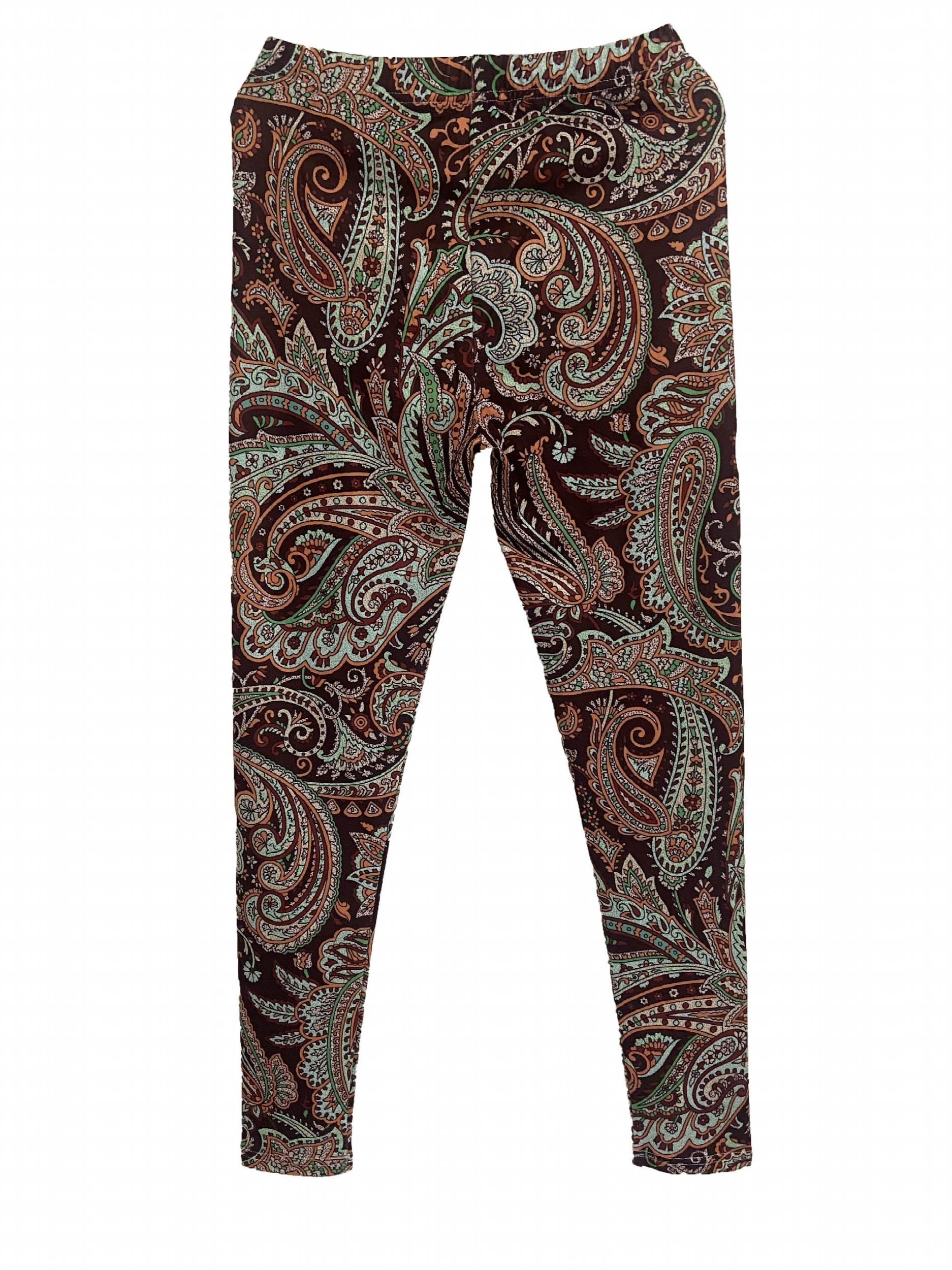 Paisley Print Skinny Leggings High Waist Casual Leggings