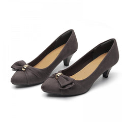 Women's Bowknot High Heel Pumps Pointed Toe Work Shoes