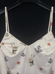 Rabbit & Mushroom Print V Neck Cami Nightdress