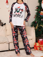 Christmas Pajama Set Women's Round Neck Tee & Pants Lounge 2Pc Set