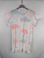 Plus Size Cloud & Umbrella Print Nightdress