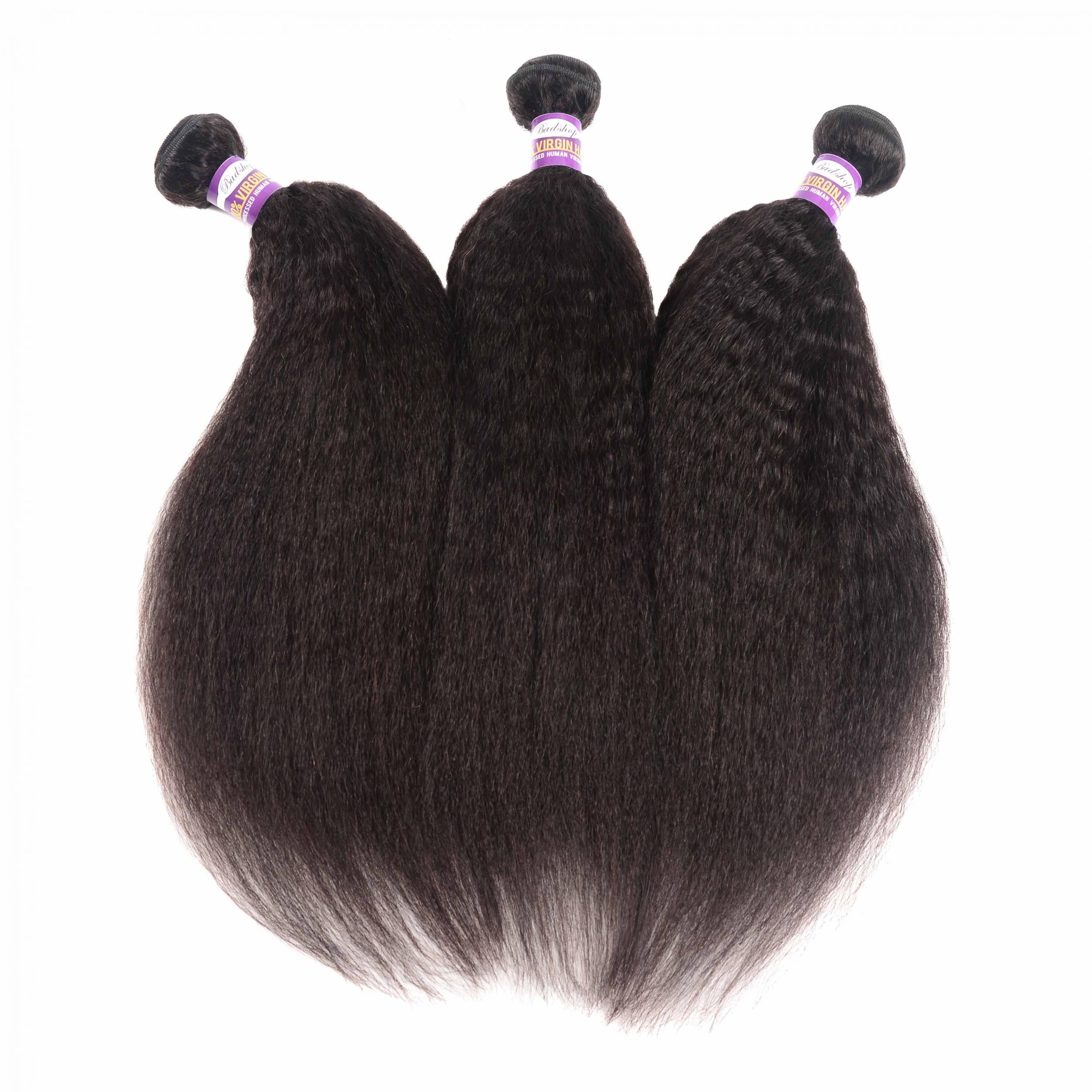3pcs 10-30in Brazilian Human Hair Weave Wigs 10A Kinky Straight Bundles