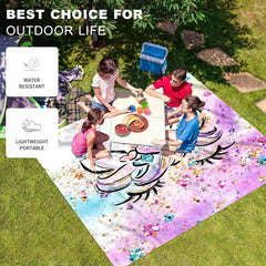 Unicorn Print Picnic Mat Lightweight Waterproof Sandproof for Outdoor Adventures