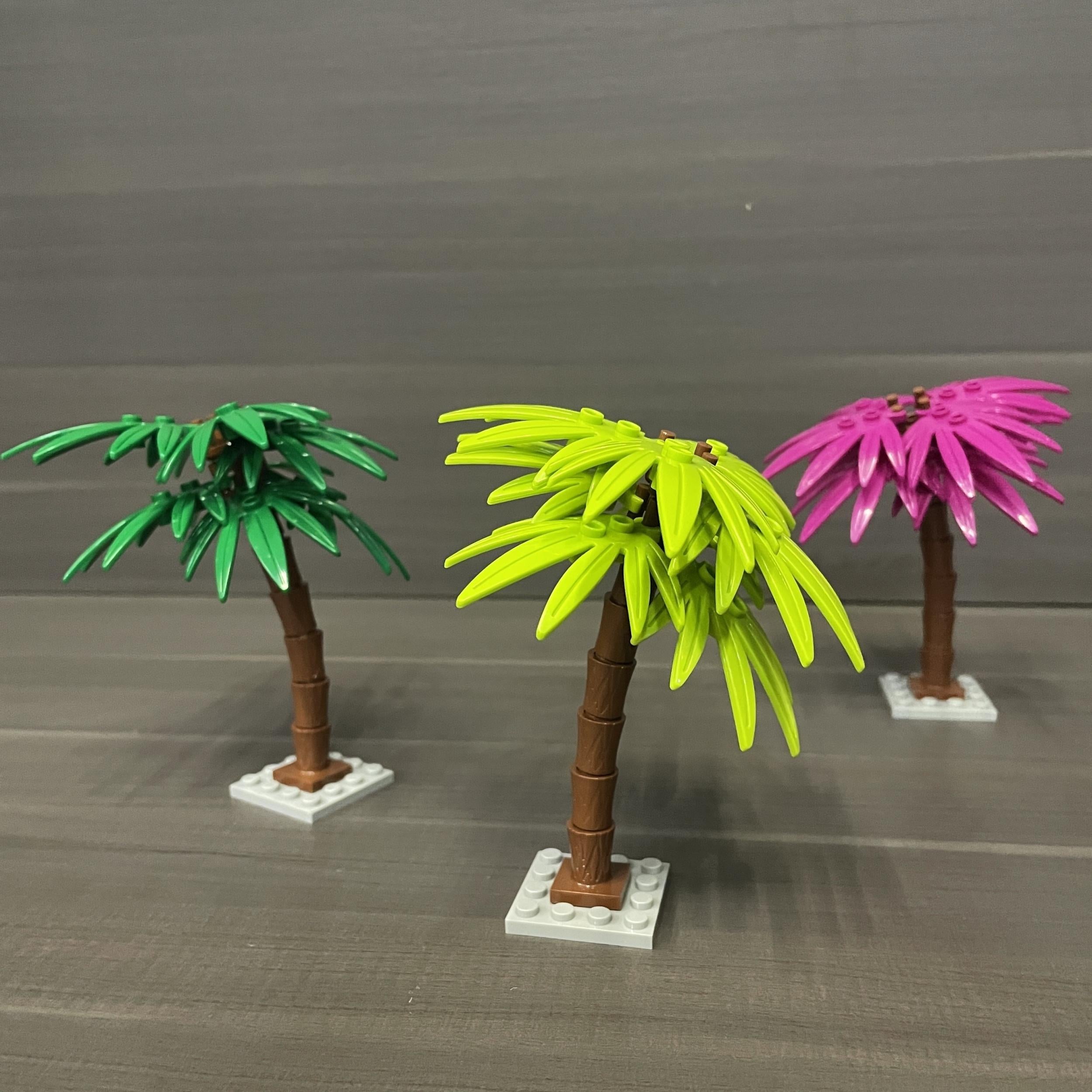 Mixed Palm Tree Building Blocks Set for Forest Beach Scene