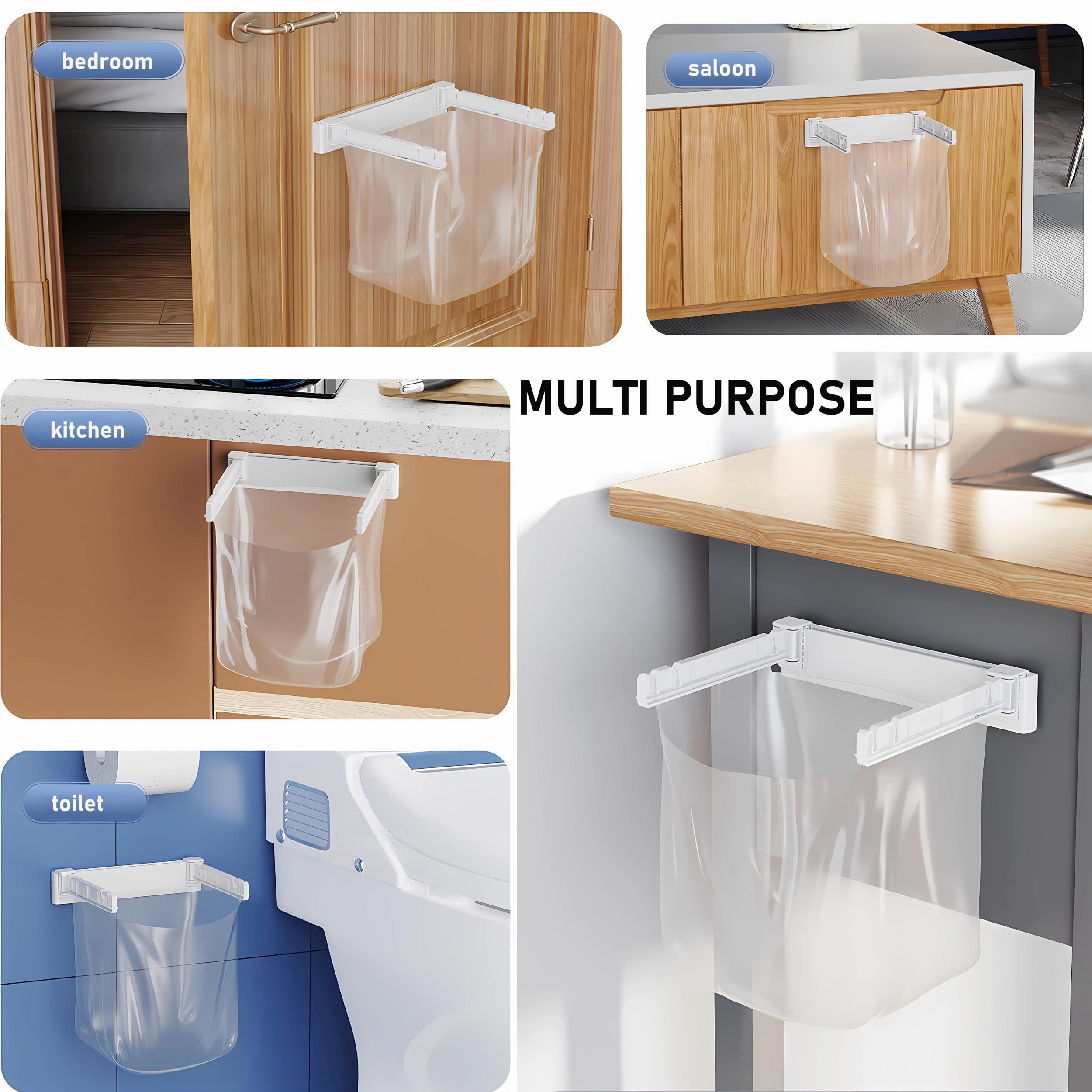 Foldable Garbage Bags Holder Wall Mounted Kitchen Bathroom Waste Bag