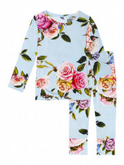 Girl's Floral Print Pajama Set Long Sleeve Top & Pants