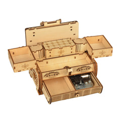 Rustic 3D Stereo Jigsaw DIY Basswood Music Box Antique Style Mechanical Assembly