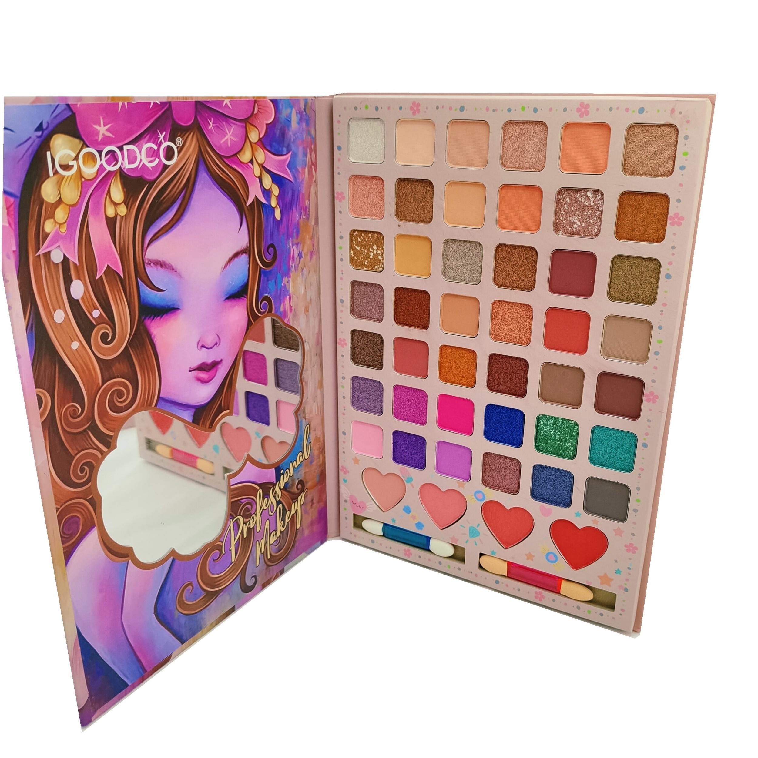Flower Fairy 46 Colors Eyeshadow Palette Matte Pearly Finish Blush Powder