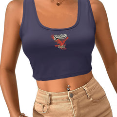 Graphic Cropped Tank Top Women's Sleeveless Top