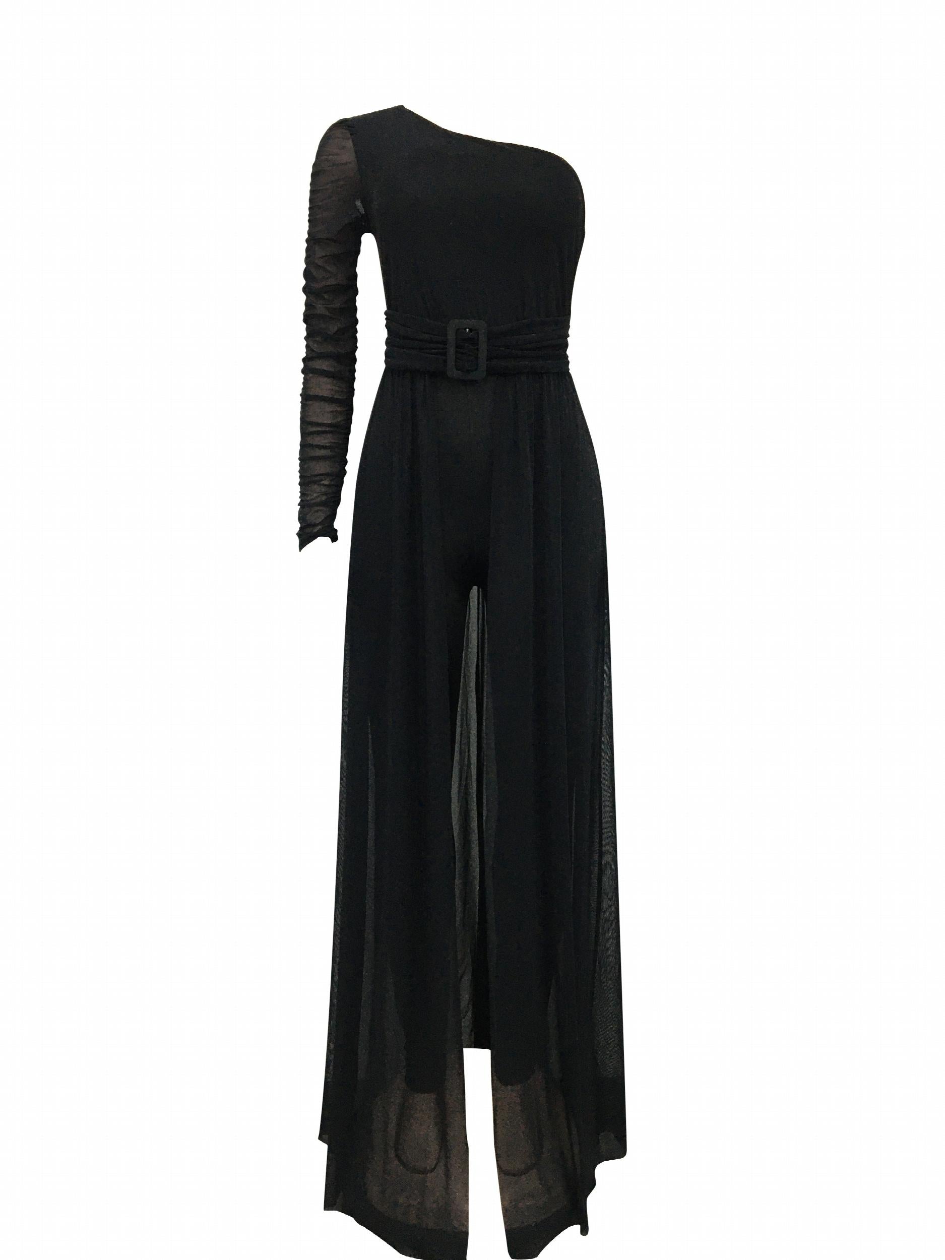 One Shoulder Jumpsuit With Overskirt Casual Women's Clothing