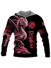 Dragon 3D Print Hoodie Men Graphic Hooded Pullover Autumn Clothing