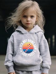 Candy Cane Pattern Long Sleeve Hooded Sweatshirt Girls