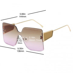 Y2K Rimless Ombre Lens Sunglasses UV400