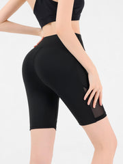 Women's Mesh Yoga Sports Shorts Butt Lifting Stretchy Leggings