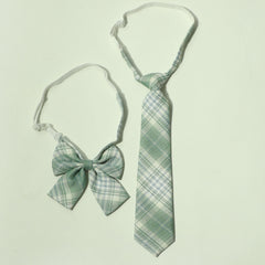 Green Plaid Bowtie Classic Women Casual Bow Tie Neck Tie