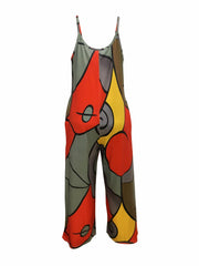 Abstract Print Sleeveless Jumpsuit