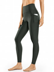 Fleece Lined Yoga Pants High Waist Side Pockets Women's Activewear