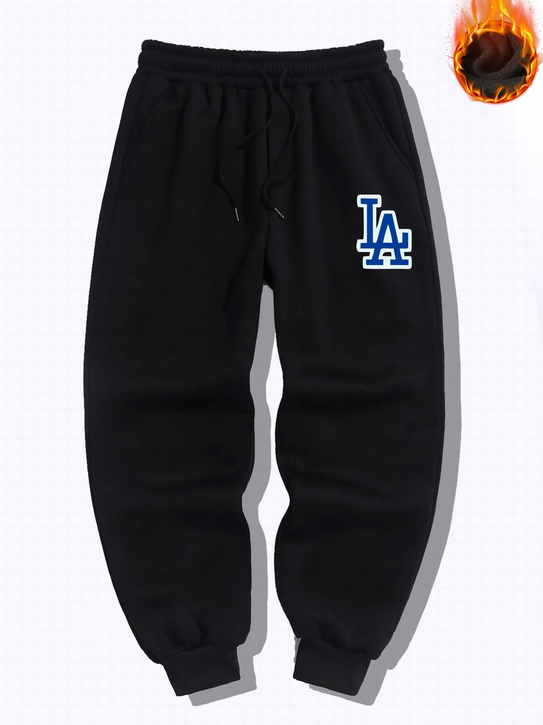 LA Print Joggers Men's Casual Loose Fit Drawstring Pants