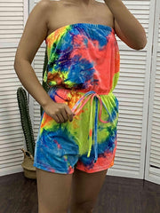 Tie Dye Off Shoulder Jumpsuit