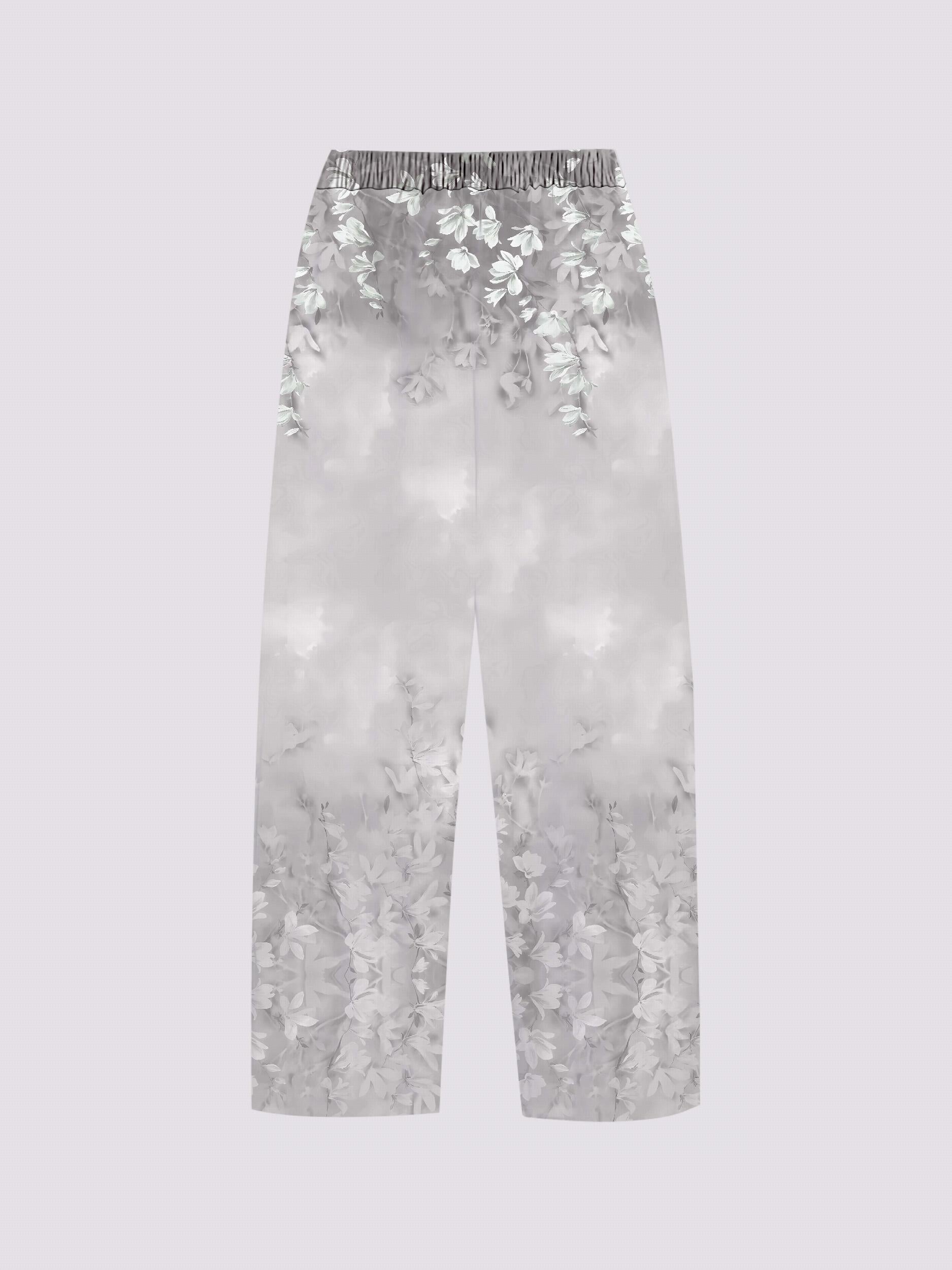 Graphic Print Dual Pockets Loose Pants Women's Clothing