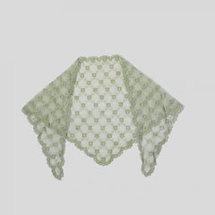 Floral Lace Triangle Scarf Thin Shawl Bandana Neckerchief for Women