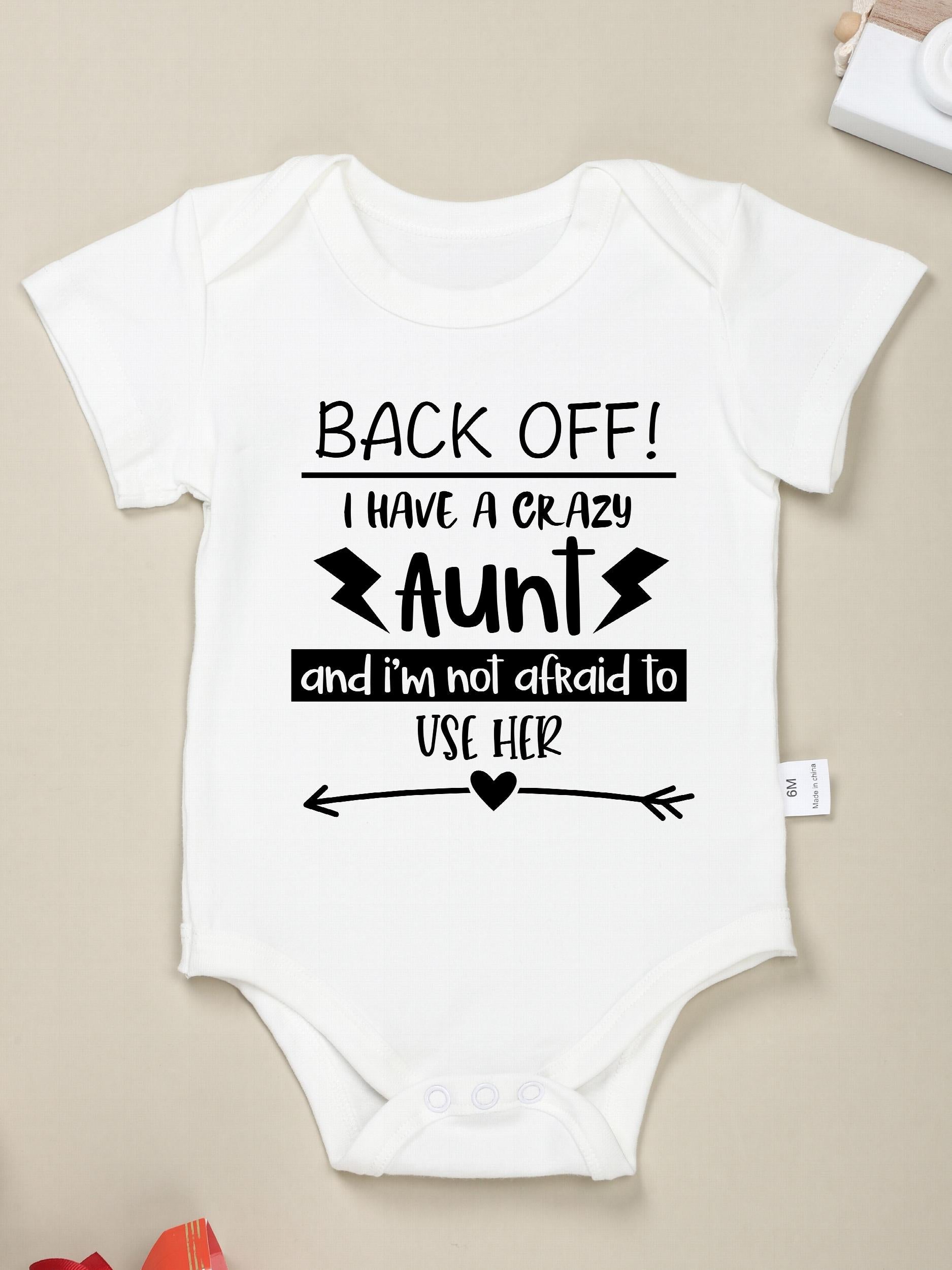 Cotton Baby Onesies Crazy Aunt Letter Print Soft Romper 0-24M