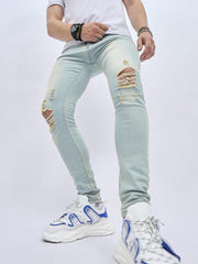 Mens Slim Fit Stretch Denim Jeans Spring Summer