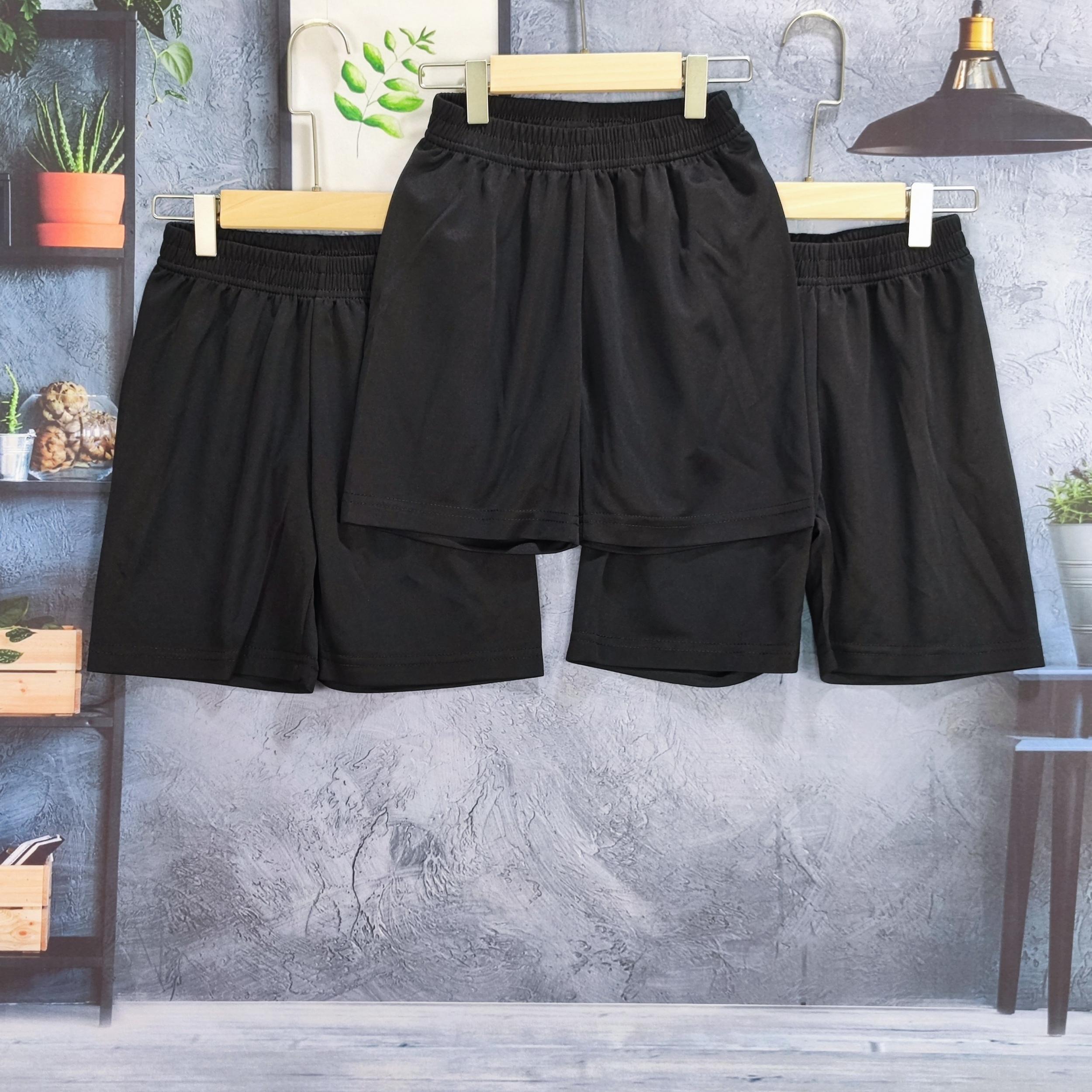 3pc Boys Gym Workout Shorts Quick Dry Athletic Training Running Hiking Jogger
