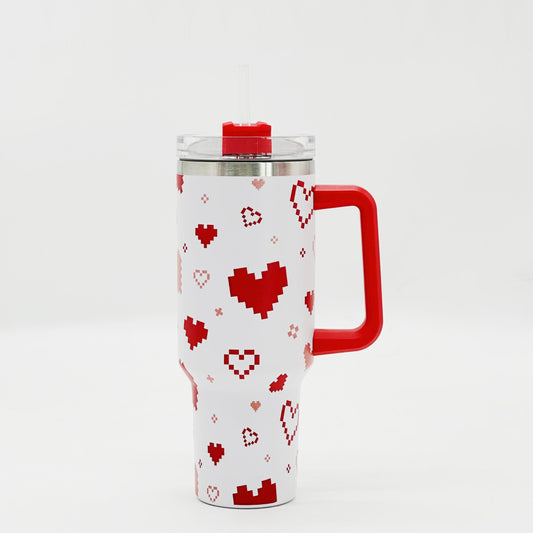 Stainless Steel Tumbler 40oz With Handle & Lid Portable Cold Water Cup